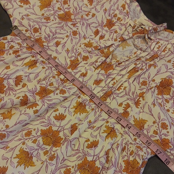 Universal Thread Babydoll Pink and Orange Floral Knee Length Dress - Picture 11 of 14